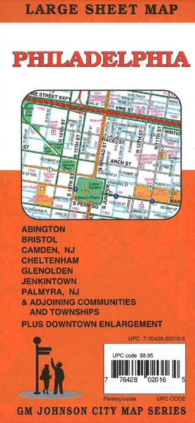 Philadelphia, PA Large Sheet Map GM Johnson