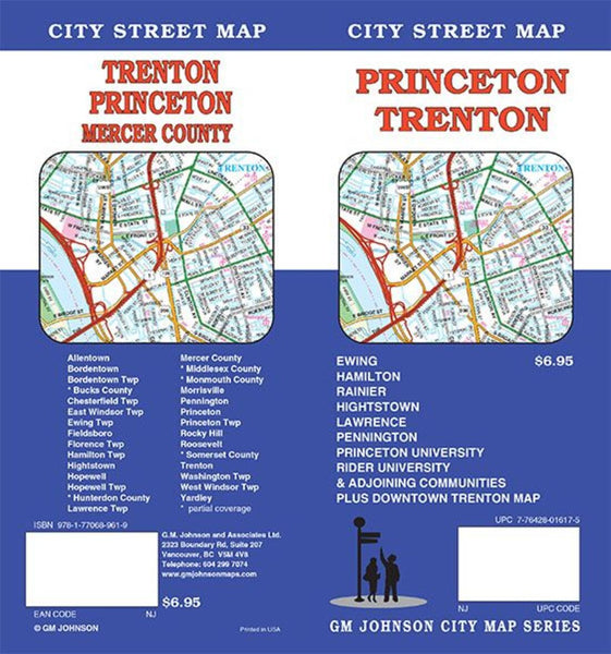Princeton : Trenton : city street map = Trenton : Princeton : Mercer County : city street map GM Johnson