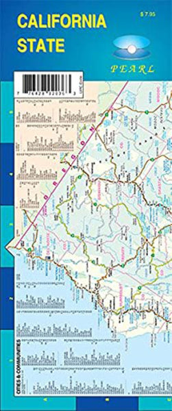 California, Pearl Map, laminated GM Johnson
