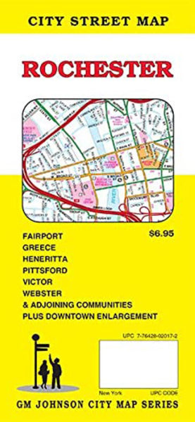 Rochester, New York City Street Map GM Johnson