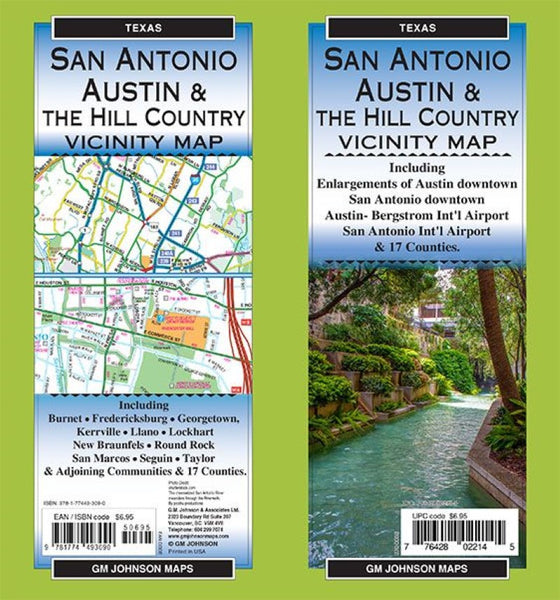 San Antonio  Austin & the Hill Country, Texas Vicinity Map GM Johnson
