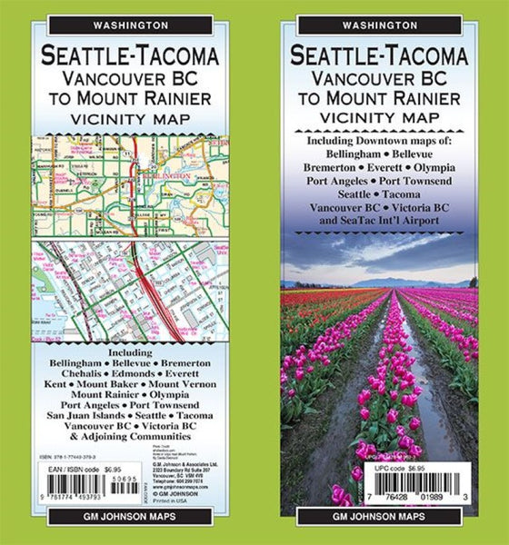 Seattle / Tacoma & Vicinity, Washington Regional Map GM Johnson