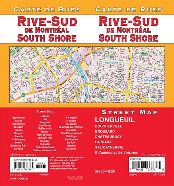 Rive-Sud de Montreal / South Shore, Quebec Street Map GM Johnson