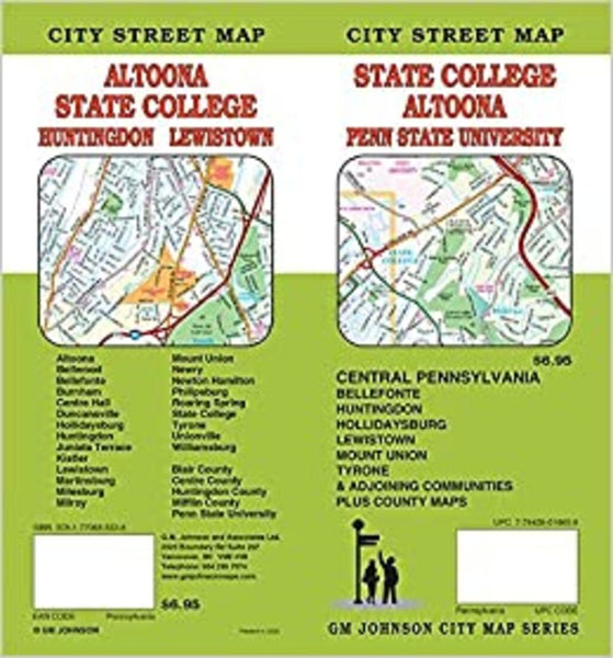State College : Altoona : Penn State University : city street map = Altoona : State College: Huntingdon : Lewiston : city street map GM Johnson