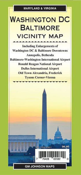 Washington DC / Baltimore & Vicinity, Maryland / Virginia Regional Map GM Johnson