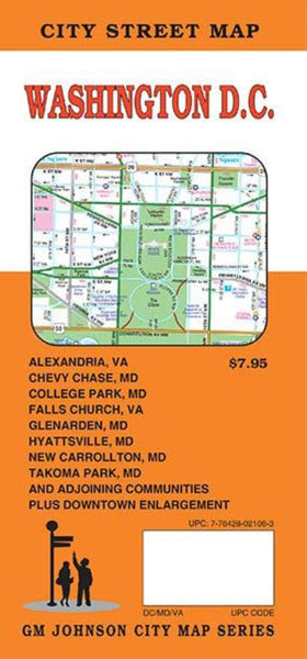 Washington DC, Virginia Street Map GM Johnson