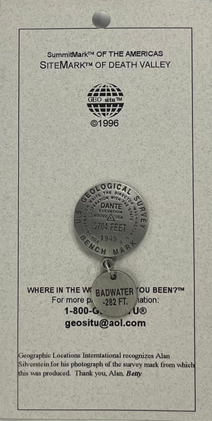 Dante's View, California 2-piece lapel pin, with chain Geo-Situ