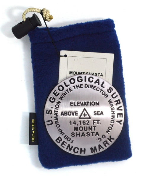 Mt. Shasta, Shasta National Forest, California Benchmark Paperweight Geo-Situ