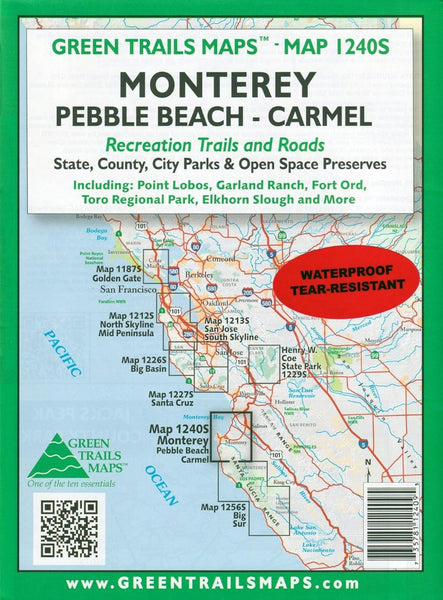 Monterey Pebble Beach * Carmel, CA No. 1240SX Green Trail Maps