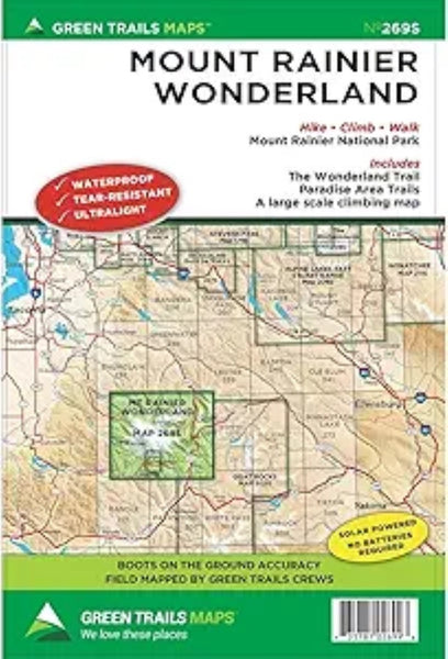 Mount Rainier Wonderland Climbing, WA No. 269SX Green Trail Maps