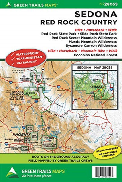 Sedona * Red Rock Country, AZ No. 2805S Trail Map Green Trail Maps