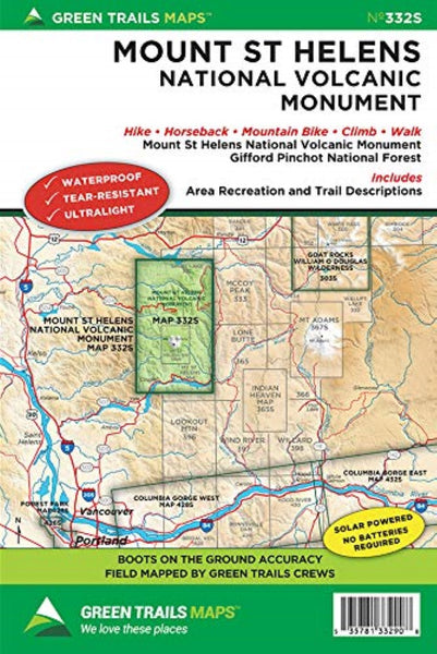 Mount St. Helens National Volcanic Monument No. 332S Green Trail Maps