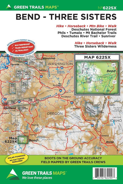 Bend * Three Sisters, OR No. 622SX Green Trail Maps