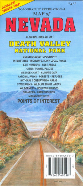 Topographic recreational map of Nevada GTR Mapping
