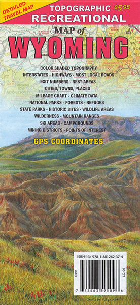 Topographic recreational map of Wyoming GTR Mapping