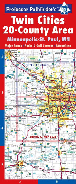 Twin Cities 20-county area : Minneapolis-St. Paul, MN (Greater Metro) Hedberg Maps