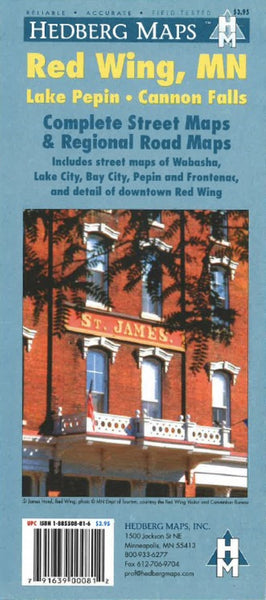 Red Wing, MN : Lake Pepin : Cannon Falls Hedberg Maps