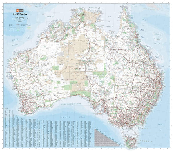 Australia : country map, laminated Hema Maps