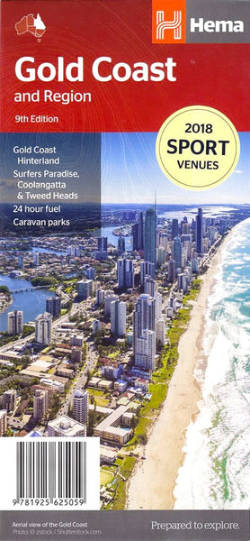 Gold Coast and region : city and suburbs road map : 9th edition Hema Maps
