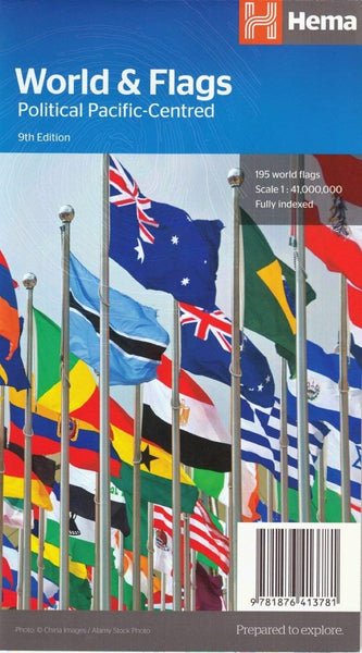World and Flags Political Pacific Centred Hema Maps