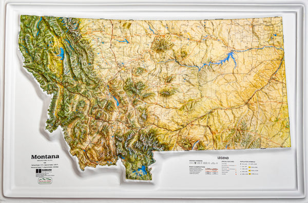 Montana Natural Color Raised Relief Map Hubbard Scientific