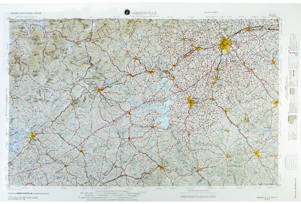 Greenville, South Carolina (NI 17-4) Raised Relief Map Hubbard Scientific