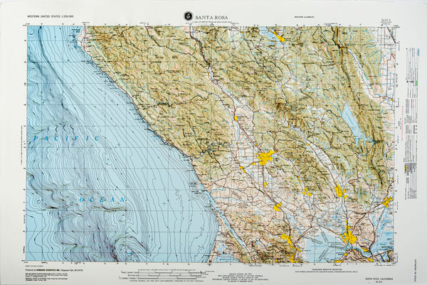 Santa Rosa, California (NJ 10-5) Raised Relief Map Hubbard Scientific