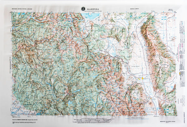 Mariposa, California (NJ 11-7) Raised Relief Map Hubbard Scientific