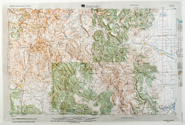 Durango, Colorado (NJ 13-7) Raised Relief Map Hubbard Scientific