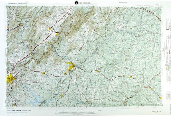 Roanoke, Virginia (NJ 17-9) Raised Relief Map Hubbard Scientific