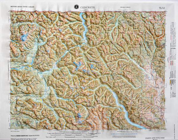 Concrete, Washington (NM 10-12) Raised Relief Map Hubbard Scientific