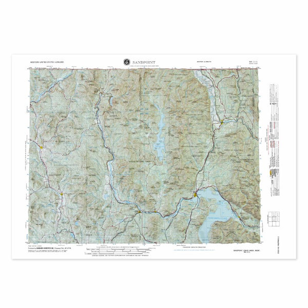 Sandpoint, Idaho (NM 11-11) Raised Relief Map Hubbard Scientific