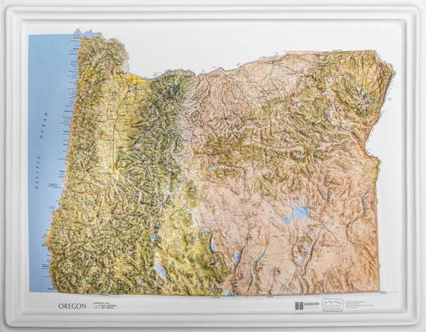 Oregon Natural Color Raised Relief Map Hubbard Scientific