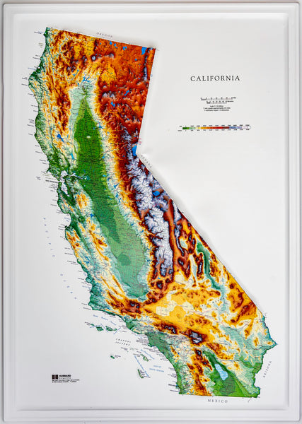 California Raised Relief Map, Raven Style Hubbard Scientific