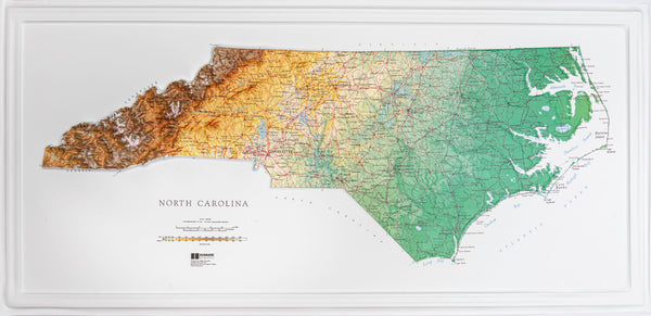 North Carolina Raised Relief Map, Raven Style Hubbard Scientific