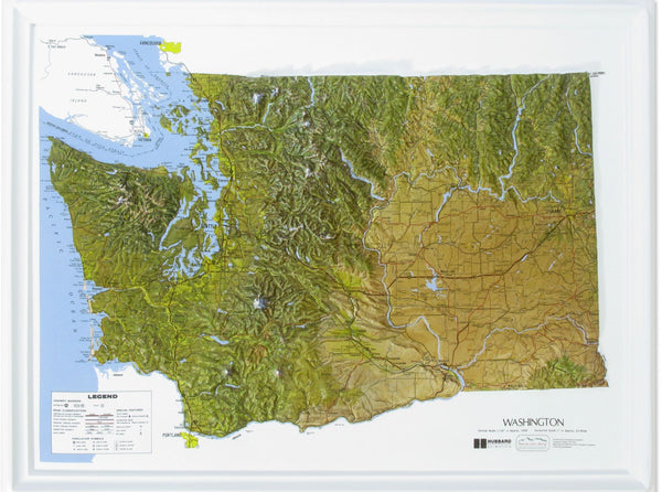 Washington Natural Color Raised Relief Map Hubbard Scientific