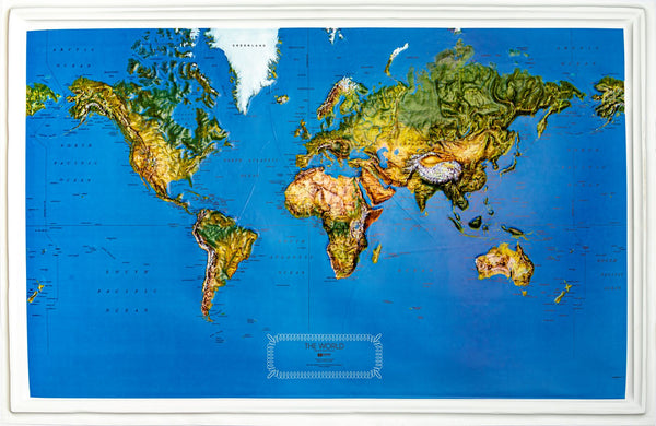 World Natural Color Raised Relief Map Hubbard Scientific