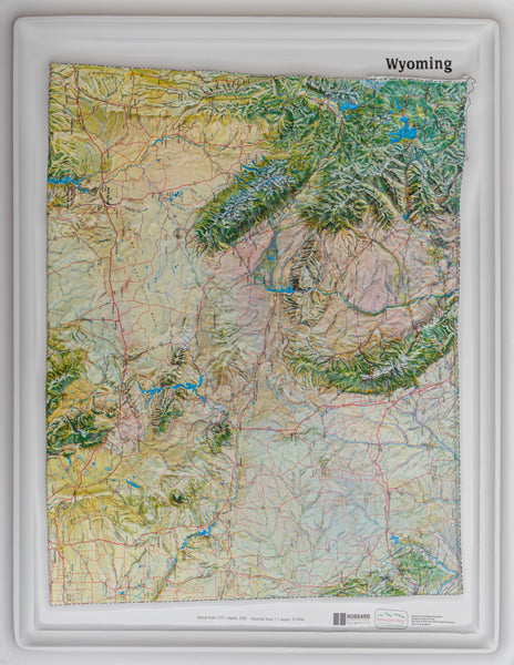 Wyoming Natural Color Raised Relief Map Hubbard Scientific