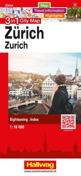 Zürich : 3 in 1 city map = Zurich : 3 in 1 city map = Zurigo : 3 in 1 city map Hallwag Kummerly Frey AG