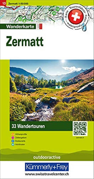 Zermatt : Wanderkarte : 13 Hallwag Kummerly Frey AG