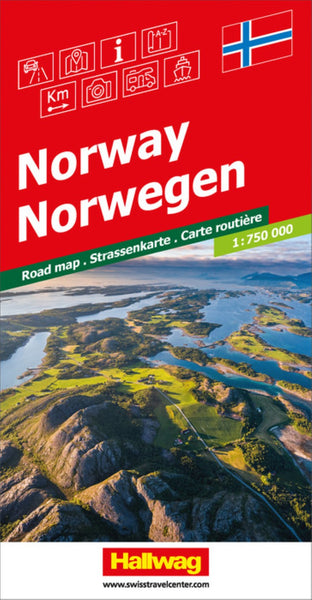Norway, Road map, 1:750,000 Hallwag Kummerly Frey AG