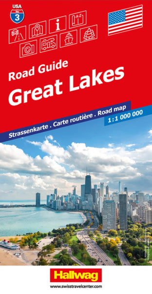 Great Lakes : road guide (USA Map #3) Hallwag Kummerly Frey AG