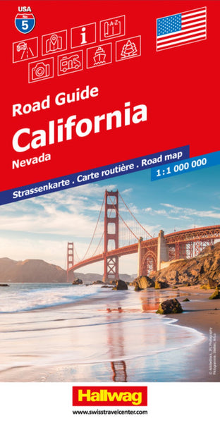 California : Nevada : road guide : 1:1 000 000 (USA Map #5) Hallwag Kummerly Frey AG