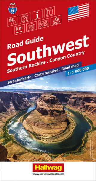 Southwest : southern Rockies : Canyon Country : road guide : 1:1 000 000 Hallwag Kummerly Frey AG