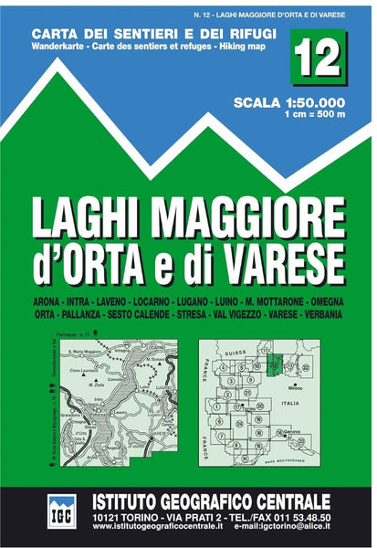 Laghi Maggiore e d'Orta e Varese hiking map Istituto Geografico Centrale S.R.L.