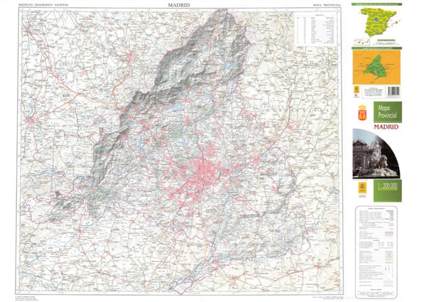 Madrid Mapa Provincial Instituto Geográfico Nacional (Spain)