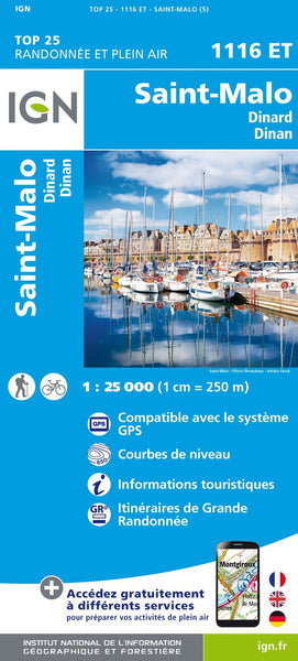 Top 25: Randonnee et Plein Air, Saint-Malo, Dinard, Dinan Institut Geographique National