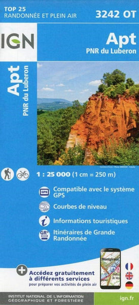 Top 25: Randonnee et Plein Air: Apt: PNR du Luberon Institut Geographique National