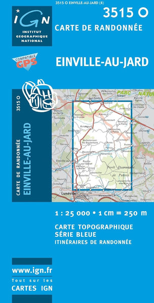 Carte de Randonnee: Einville-au-Jard Institut Geographique National