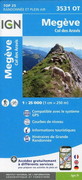 Top 25: Randonnee et Plein Air:   
Megeve, Col des Aravis Institut Geographique National